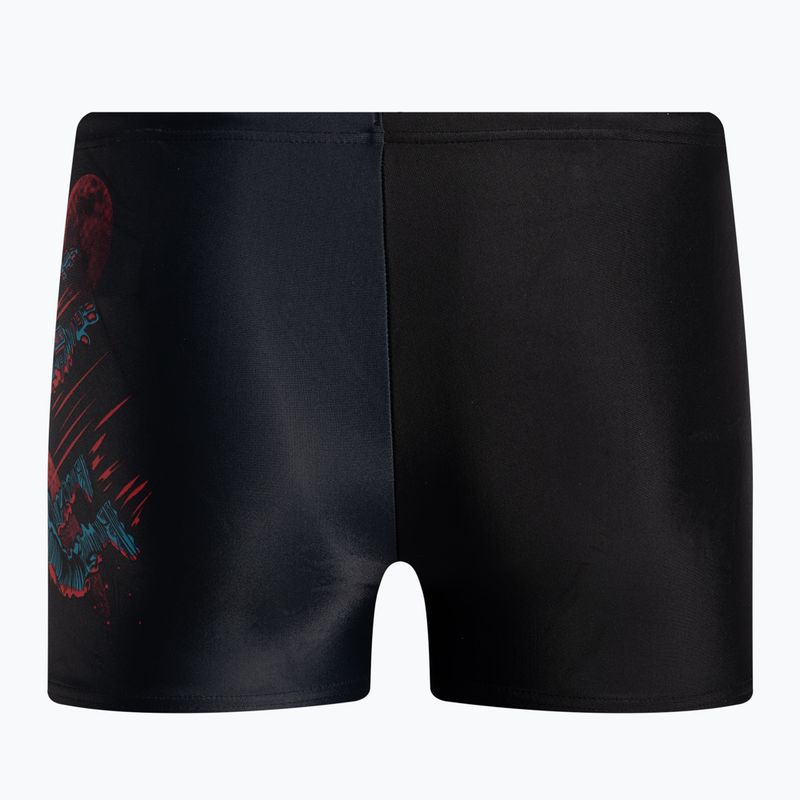 Bokserki pływackie dziecięce Speedo Placement Digital Aquashort black/red 2