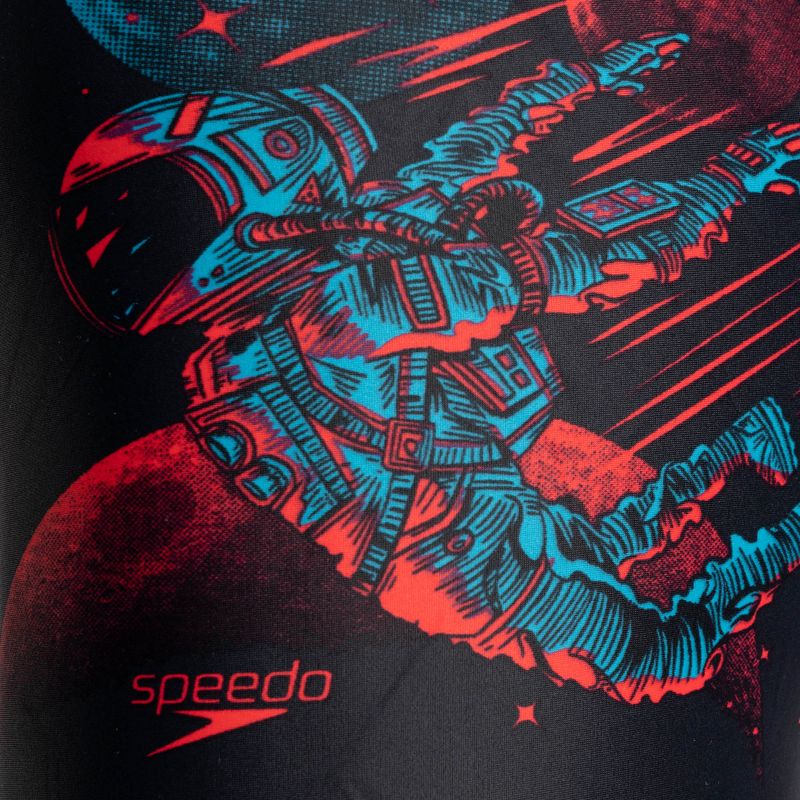 Bokserki pływackie dziecięce Speedo Placement Digital Aquashort black/red 3