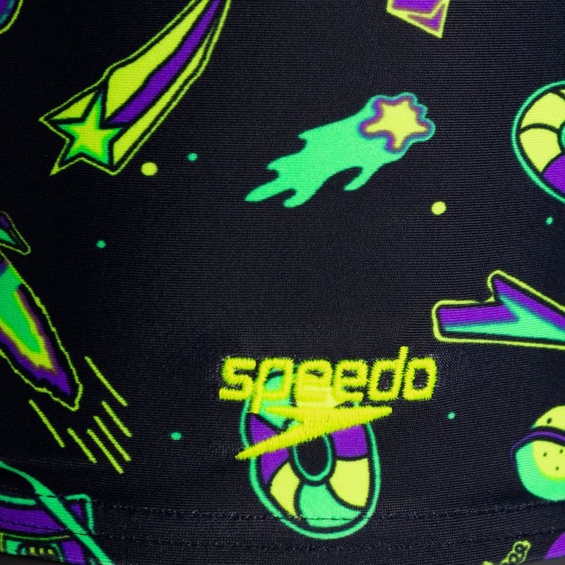Bokserki pływackie dziecięce Speedo Allover Leg Aquashort navy/green 3