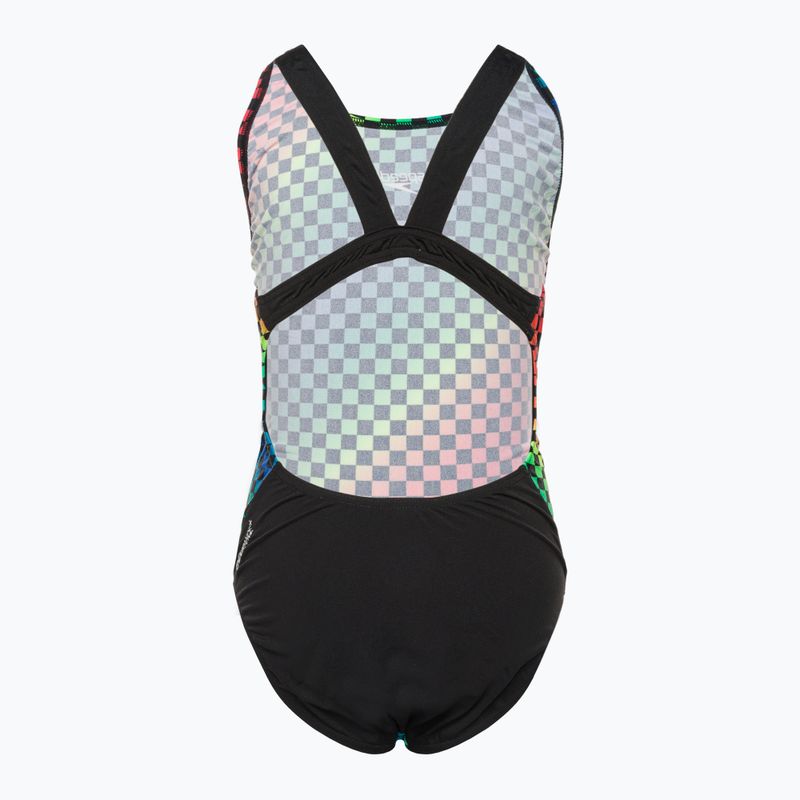Strój pływacki jednoczęściowy dziecięcy Speedo Digital Allover Leaderback black/yellow 2