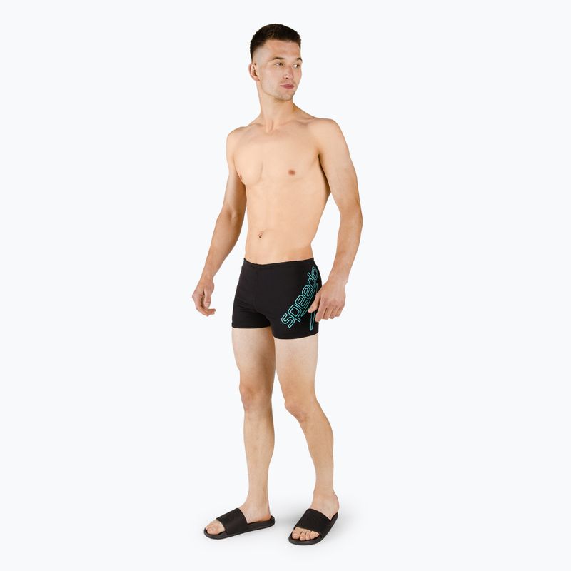 Bokserki pływackie męskie Speedo Boom Logo Placement Aquashort black/blue 2