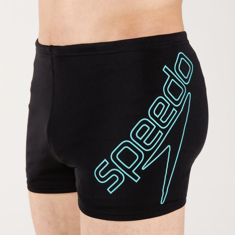 Bokserki pływackie męskie Speedo Boom Logo Placement Aquashort black/blue 4
