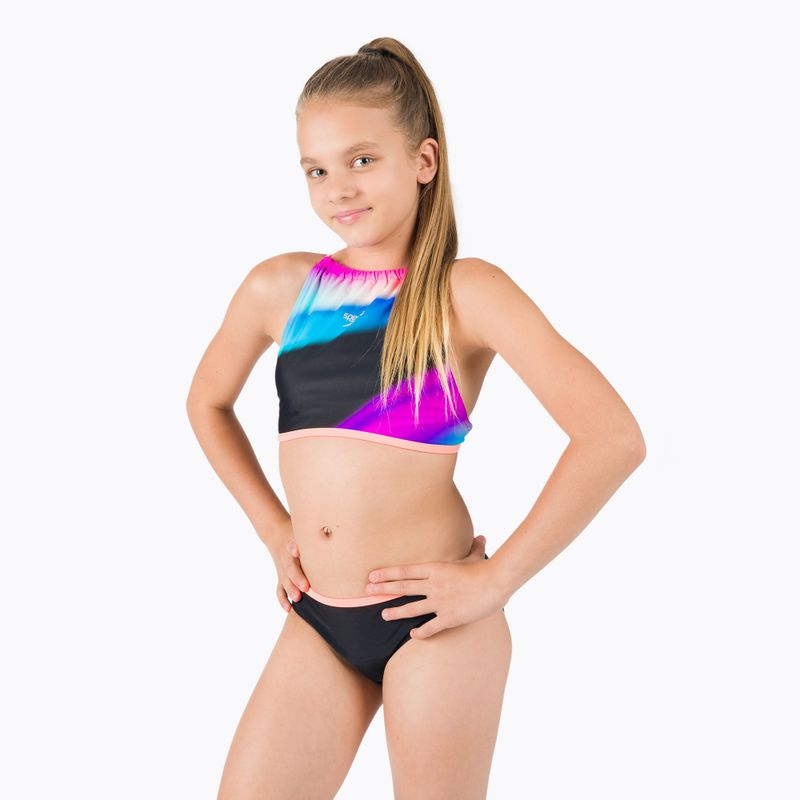 Strój pływacki dwuczęściowy dziecięcy Speedo Star black/orange
