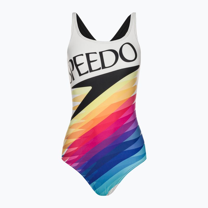 Strój pływacki jednoczęściowy damski Speedo Retro Placement Medalist white/black 6