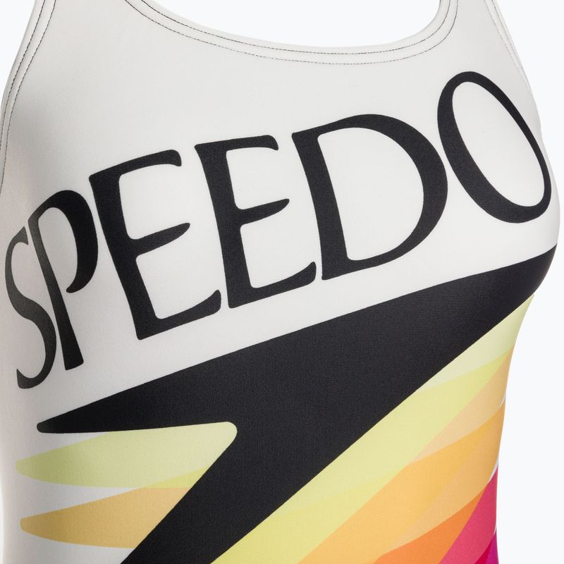 Strój pływacki jednoczęściowy damski Speedo Retro Placement Medalist white/black 8