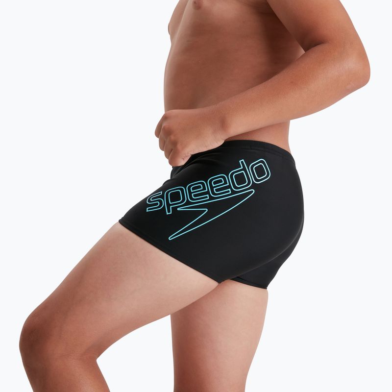 Bokserki pływackie dziecięce Speedo Boom Logo Placement black/light adriatic 7