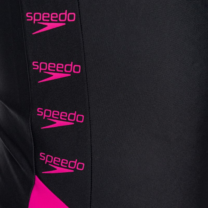 Strój pływacki jednoczęściowy dziecięcy Speedo Boom Logo Splice Muscleback black/pink 3