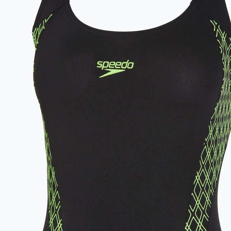 Strój pływacki jednoczęściowy damski Speedo Panel Muscleback black/green 3