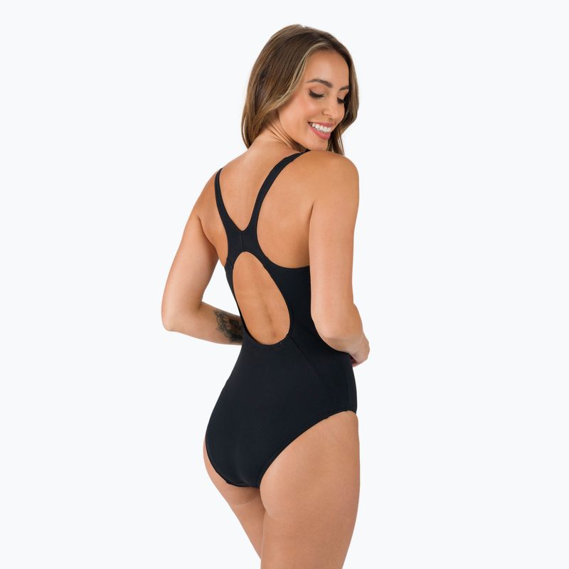 Strój pływacki jednoczęściowy damski Speedo Placement Muscleback black/neon orchid/fluo tang 3