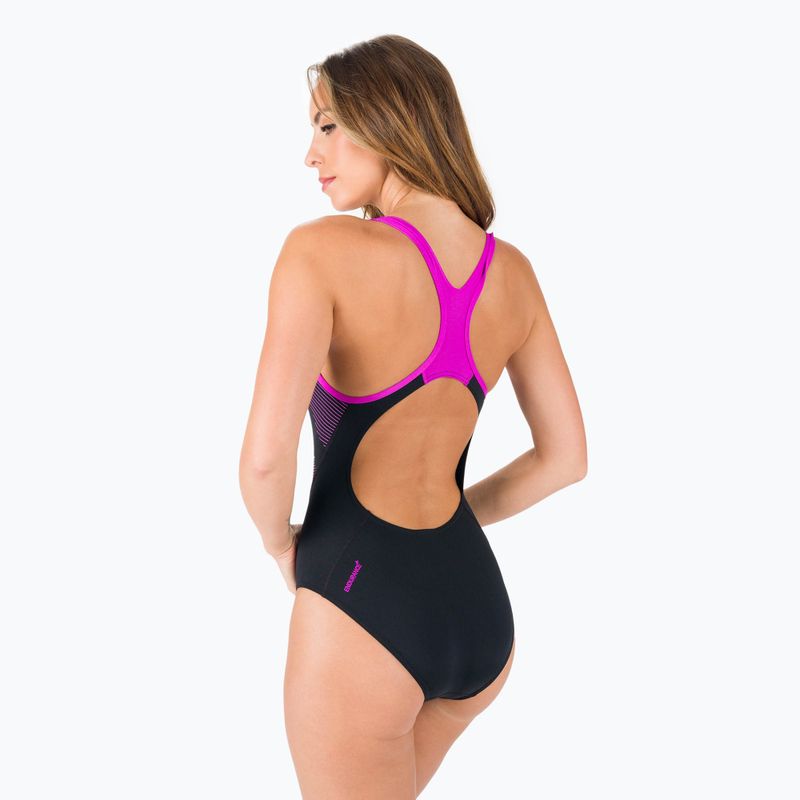 Strój pływacki jednoczęściowy damski Speedo Placement Laneback black/pink 6