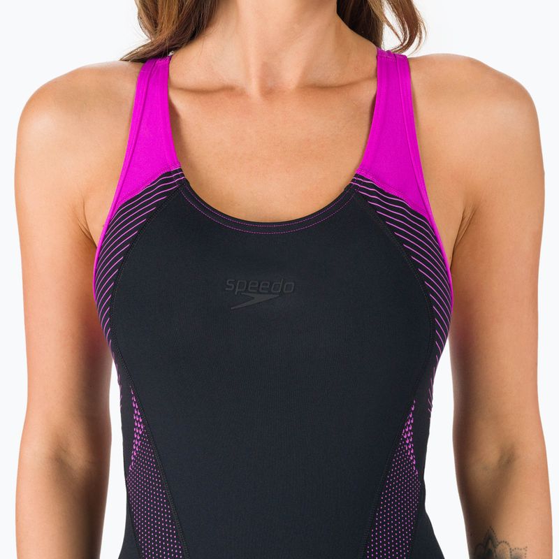 Strój pływacki jednoczęściowy damski Speedo Placement Laneback black/pink 7