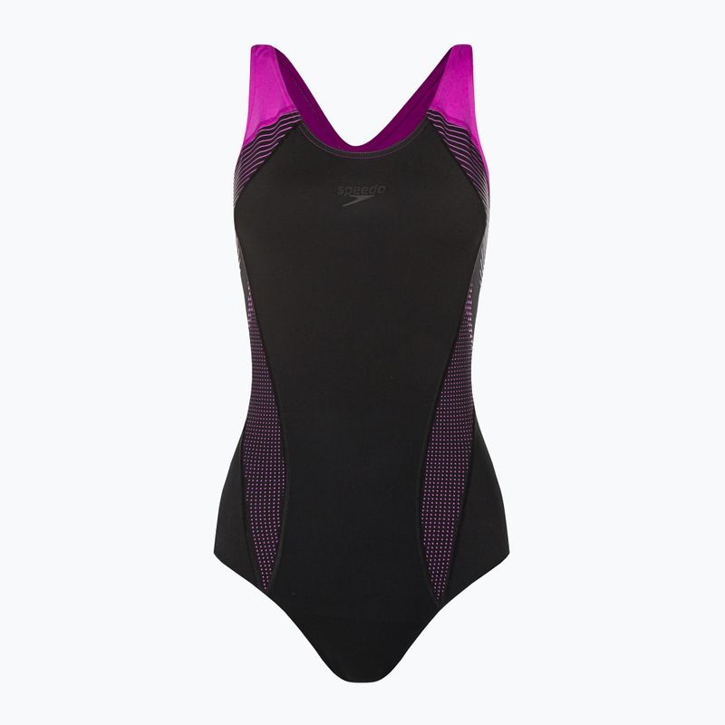 Strój pływacki jednoczęściowy damski Speedo Placement Laneback black/pink