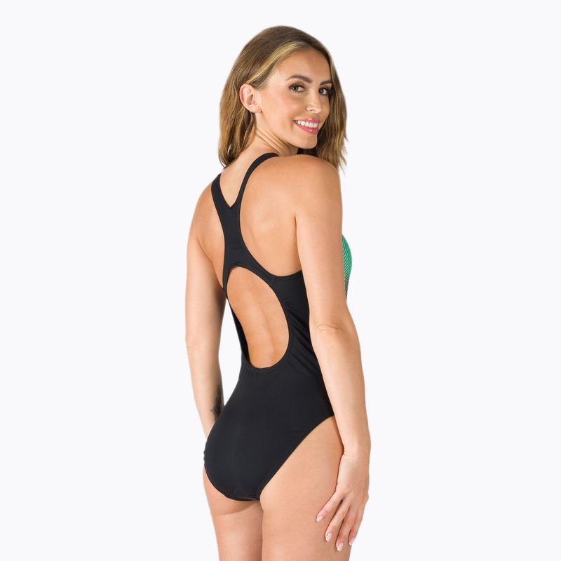 Strój pływacki jednoczęściowy damski Speedo Digital Placement Medalist knit black/nordic teal/tile 6