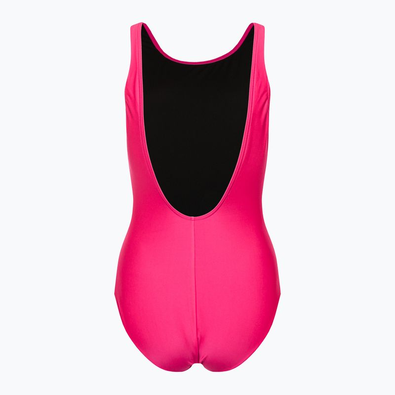 Strój pływacki jednoczęściowy damski Speedo Logo Deep U-Back fluo pink 2