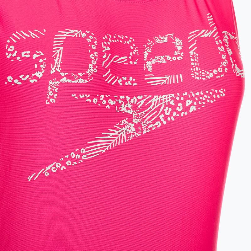 Strój pływacki jednoczęściowy damski Speedo Logo Deep U-Back fluo pink 3