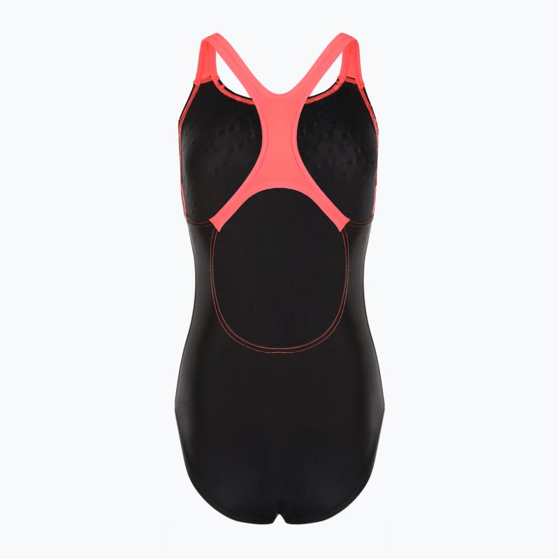 Strój pływacki jednoczęściowy damski Speedo Medley Logo Medalist black/siren red 2