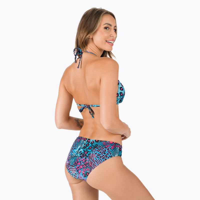 Strój pływacki dwuczęściowy damski Speedo Triangle jungle lapis/black/white/fluo pink 3
