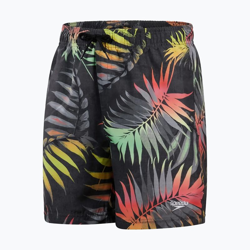 Szorty kąpielowe dziecięce Speedo Printed 15" palm black/zest green/fluotang