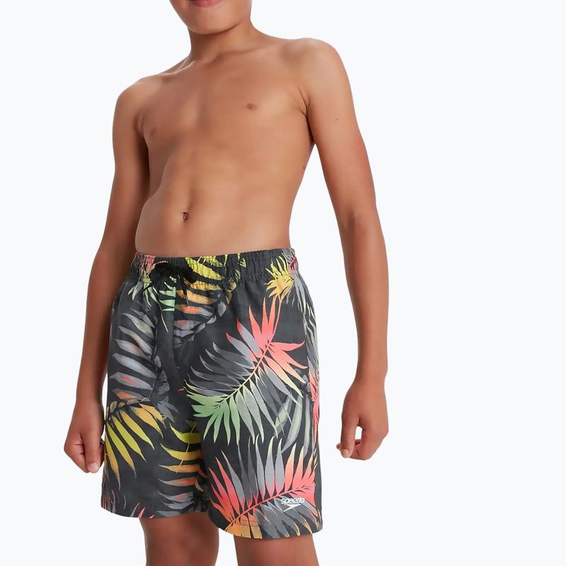 Szorty kąpielowe dziecięce Speedo Printed 15" palm black/zest green/fluotang 2