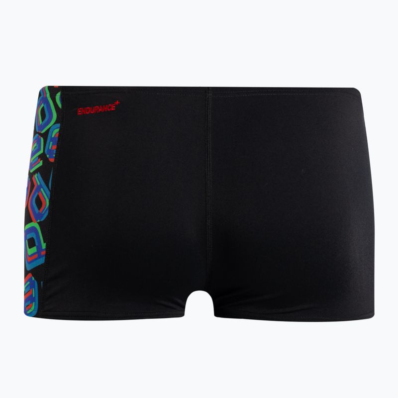 Bokserki pływackie dziecięce Speedo Digital Panel Aquashort scatter black/lava red 2