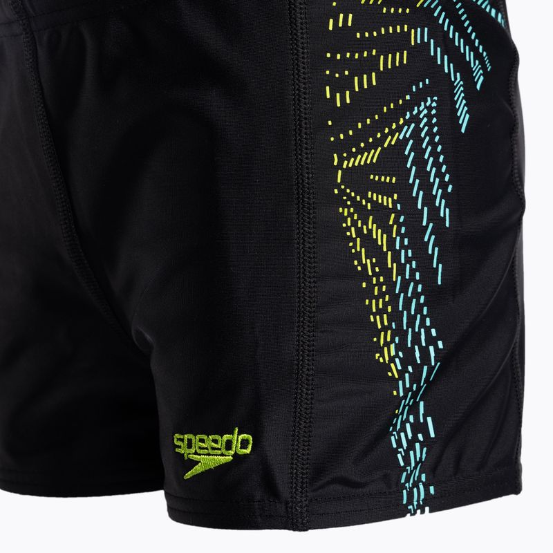 Bokserki pływackie dziecięce Speedo Plastisol Placement Aquashort black/atomic lime/tile 3