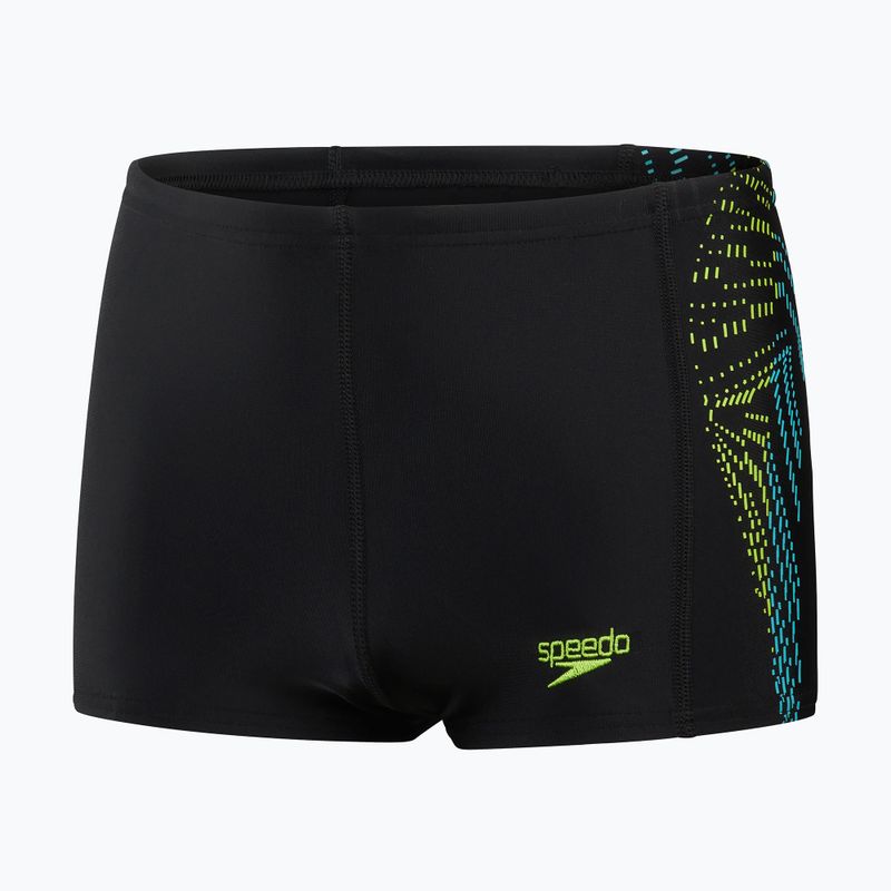 Bokserki pływackie dziecięce Speedo Plastisol Placement Aquashort black/atomic lime/tile 6