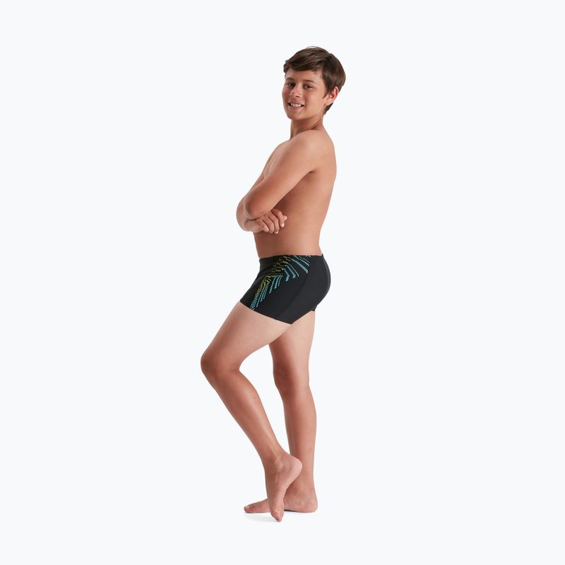 Bokserki pływackie dziecięce Speedo Plastisol Placement Aquashort black/atomic lime/tile 7