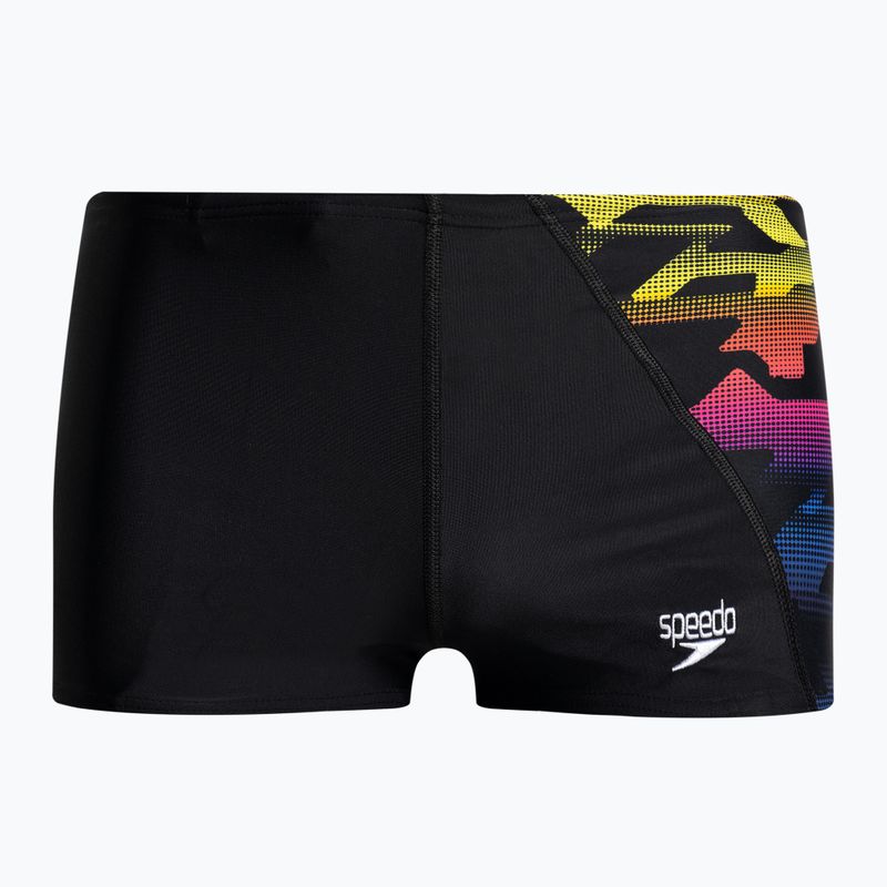 Bokserki pływackie dziecięce Speedo Digital Panel Aquashort bitmpblk/empireyel/bluflm/diva