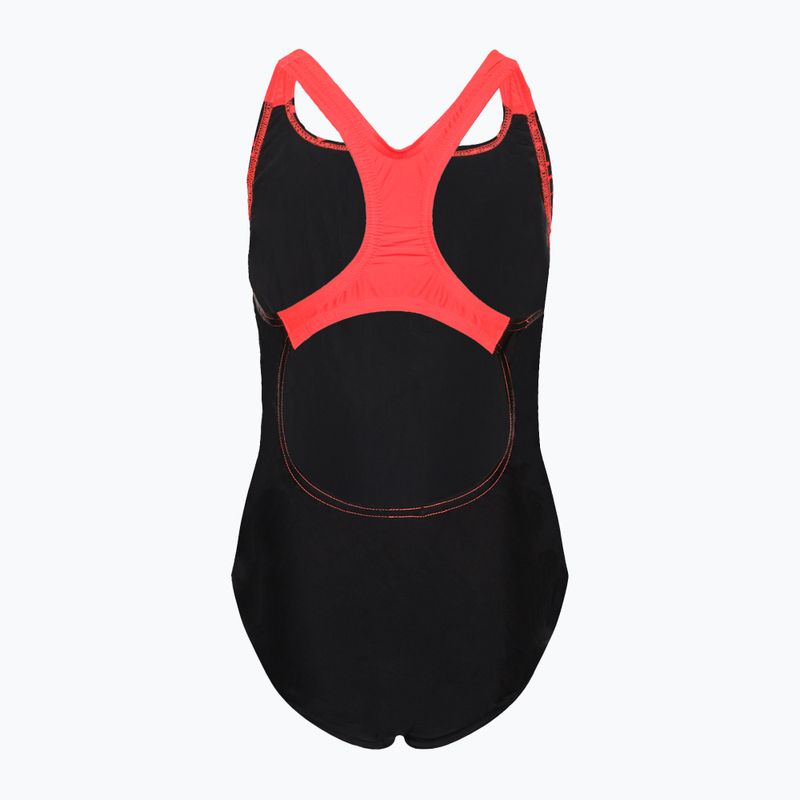 Strój pływacki jednoczęściowy dziecięcy Speedo Medley Logo Medalist black/siren red 2