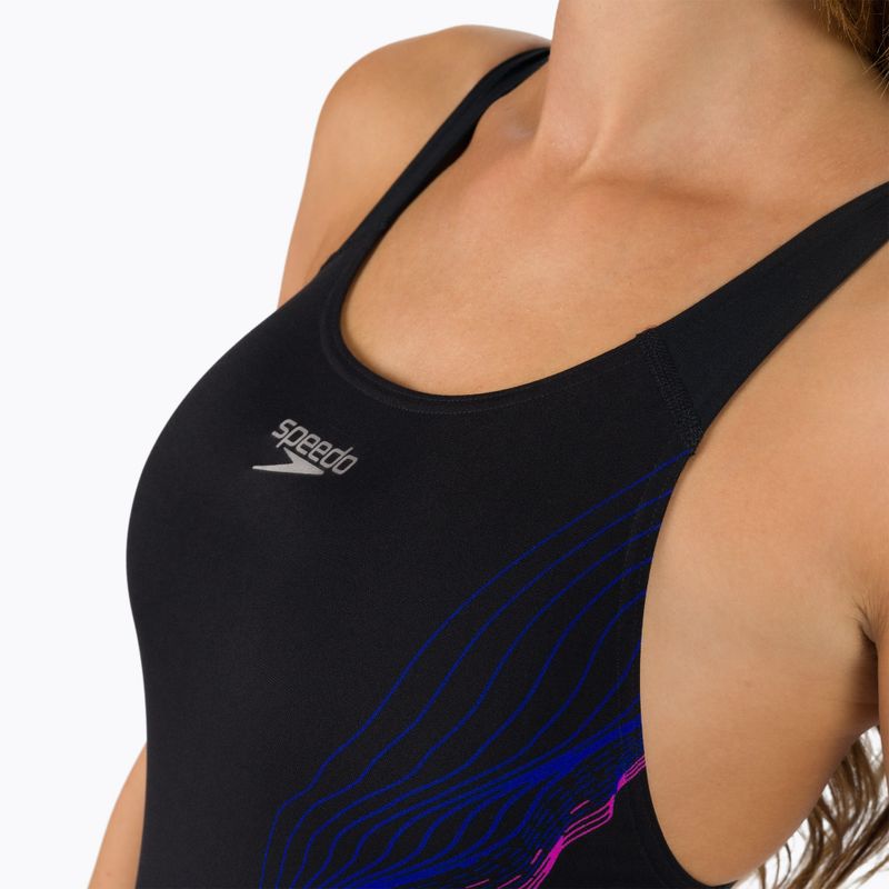 Strój pływacki jednoczęściowy damski Speedo Placement Recordbreaker black/beautifulblue/ neonorchid 12