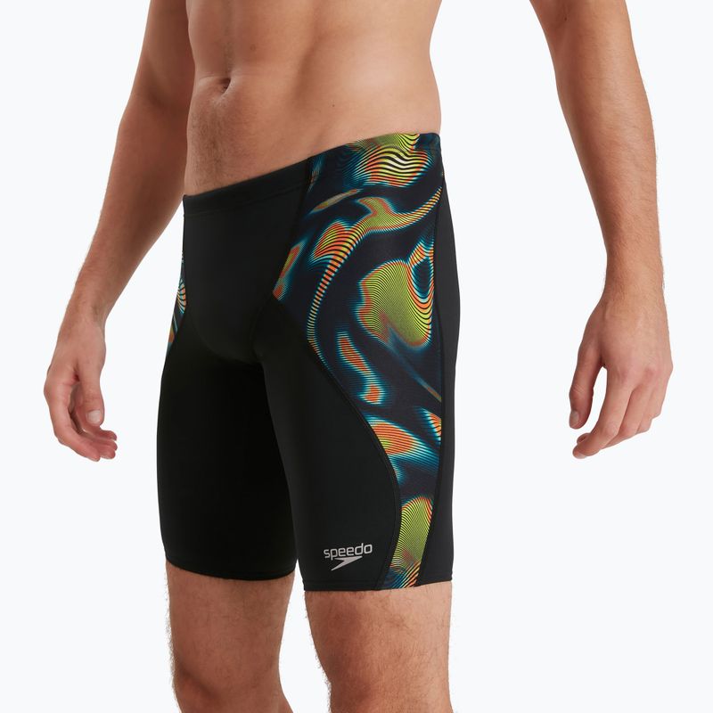 Jammery pływackie męskie Speedo Allover Digital V-Cut Jammer blk/atomlime/salso/lt adriatic 2