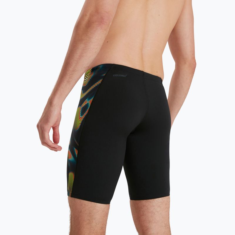 Jammery pływackie męskie Speedo Allover Digital V-Cut Jammer blk/atomlime/salso/lt adriatic 3