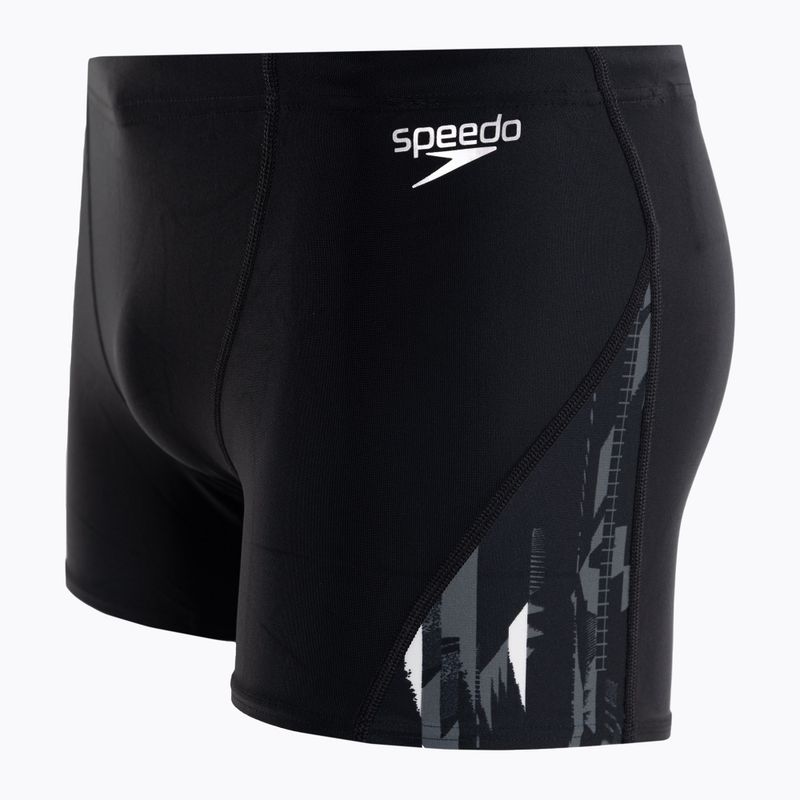 Bokserki pływackie męskie Speedo Allover V-Cut Aquashort black/usa charcoal 3