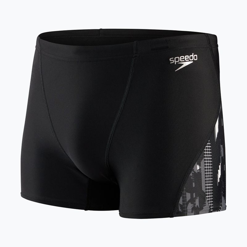 Bokserki pływackie męskie Speedo Allover V-Cut Aquashort black/usa charcoal 4