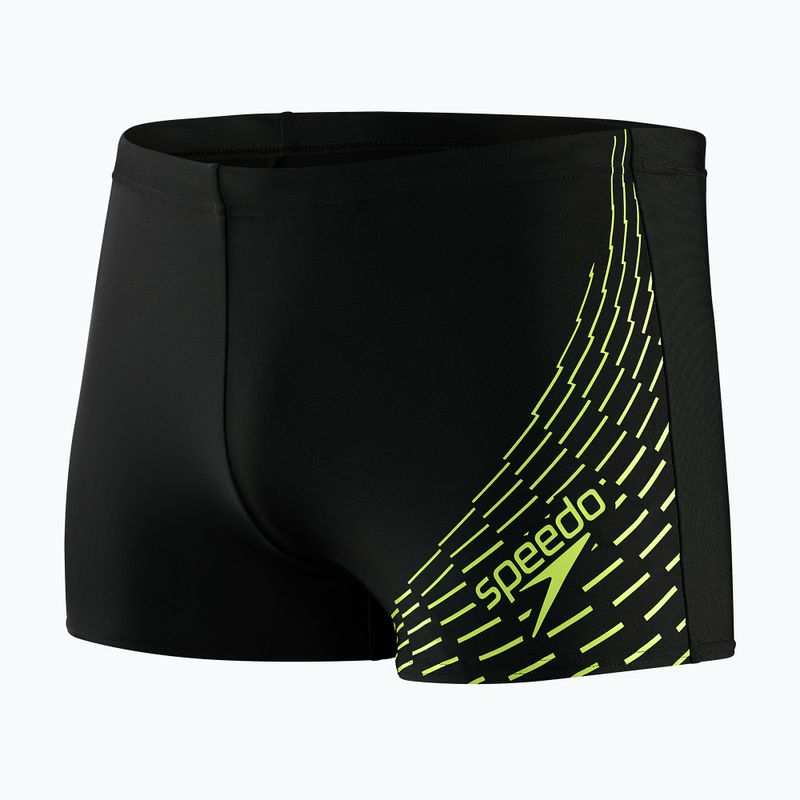 Bokserki pływackie męskie Speedo Medley Logo Aquashort medley black/atomic lime 4