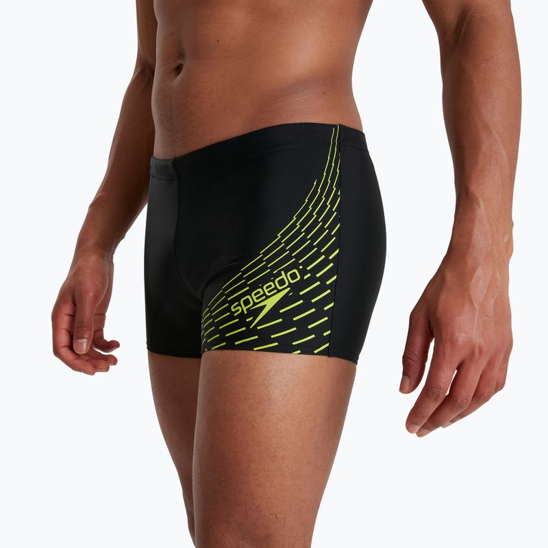 Bokserki pływackie męskie Speedo Medley Logo Aquashort medley black/atomic lime 5