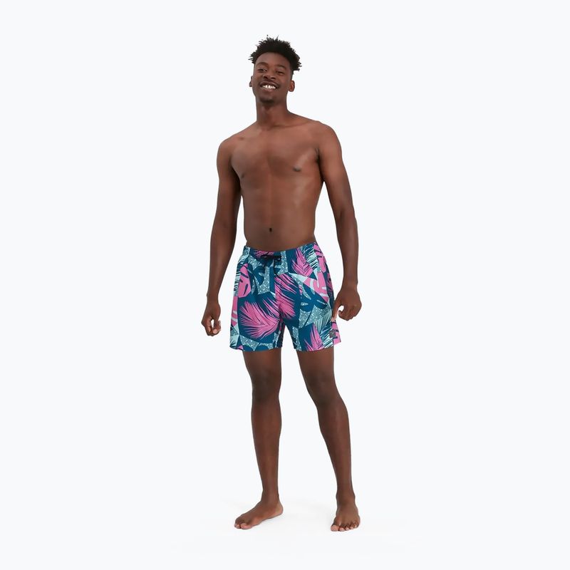 Szorty kąpielowe męskie Speedo Print Leisure 16" dark petrol/spearmint/fluopink 3