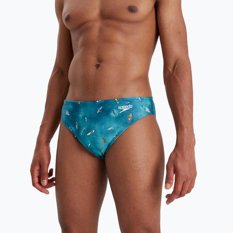 Slipy pływackie męskie Speedo Escape 5 cm Brief surf artic teal/tile/black 5