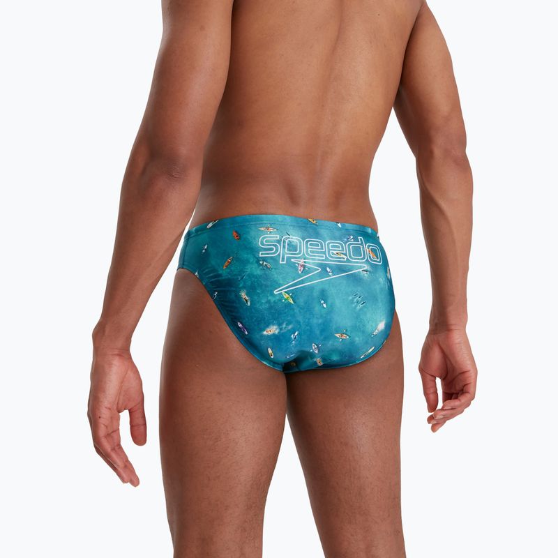 Slipy pływackie męskie Speedo Escape 5 cm Brief surf artic teal/tile/black 6