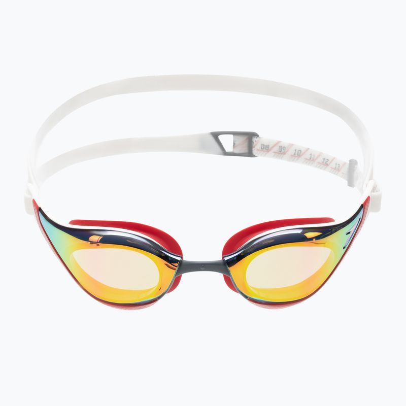 Okulary do pływania Speedo Fastskin Pure Focus Mirror white/phoenix red/usa charcoal 2