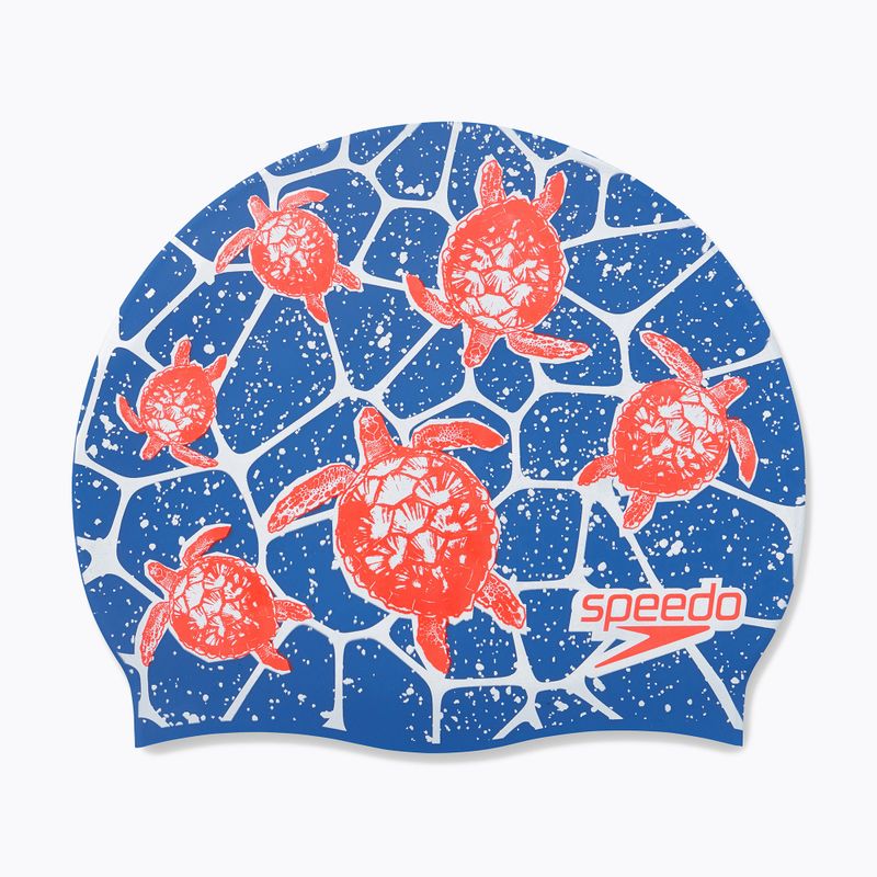 Czepek pływacki dziecięcy Speedo Logo Placement chroma blue/white/watermelon 3