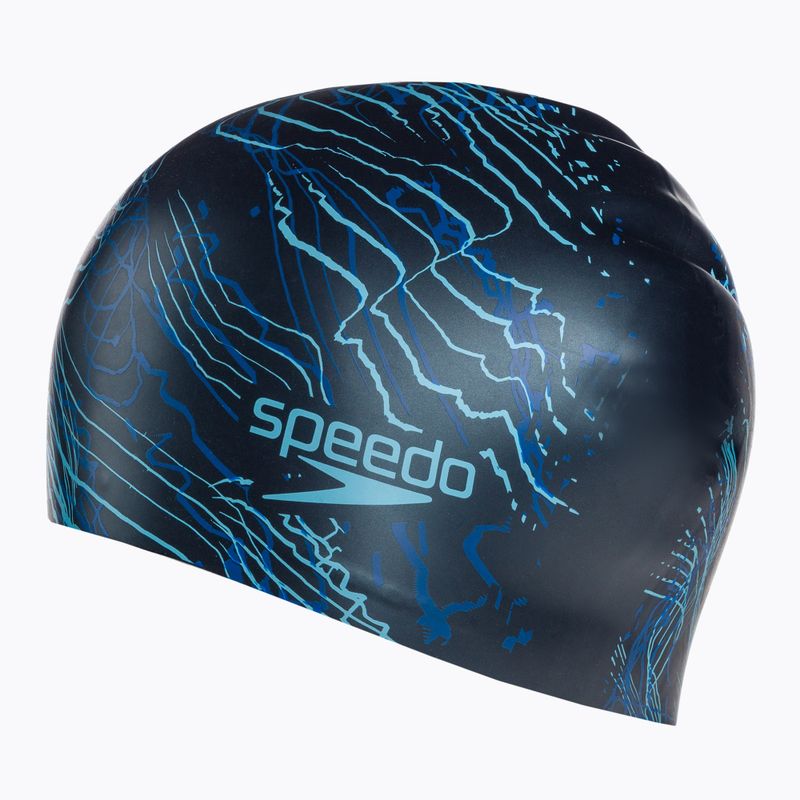 Czepek pływacki Speedo Long Hair Printed true navy/blue flame/light adriatic 2