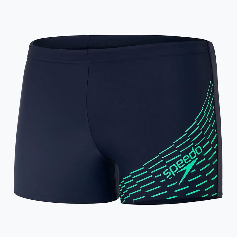 Bokserki pływackie męskie Speedo Medley Logo Aquashort true navy/fake green 4