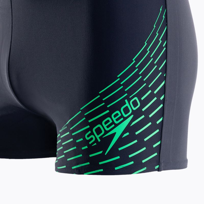 Bokserki pływackie męskie Speedo Medley Logo Aquashort true navy/fake green 3