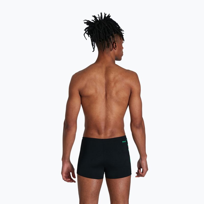 Bokserki pływackie męskie Speedo Boom Logo Splice Aquashort black/fake green 3
