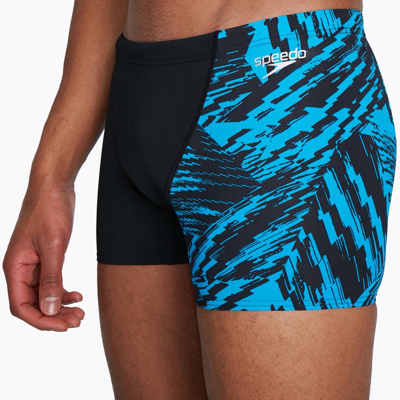 Bokserki pływackie męskie Speedo Allover V-Cut Aquashort black 4