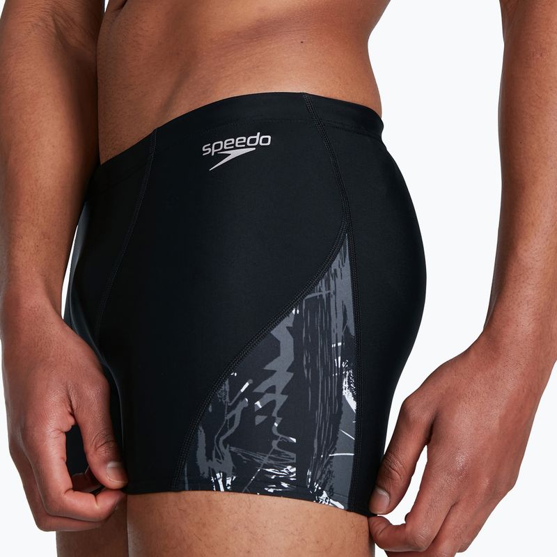 Bokserki pływackie męskie Speedo Allover V-Cut black/usa charcoal/white 6