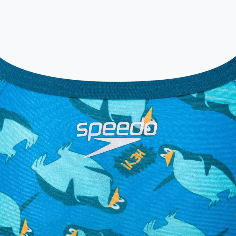 Strój pływacki jednoczęściowy dziecięcy Speedo Flipper Phone Allover V-Back pool/light adriatic 4