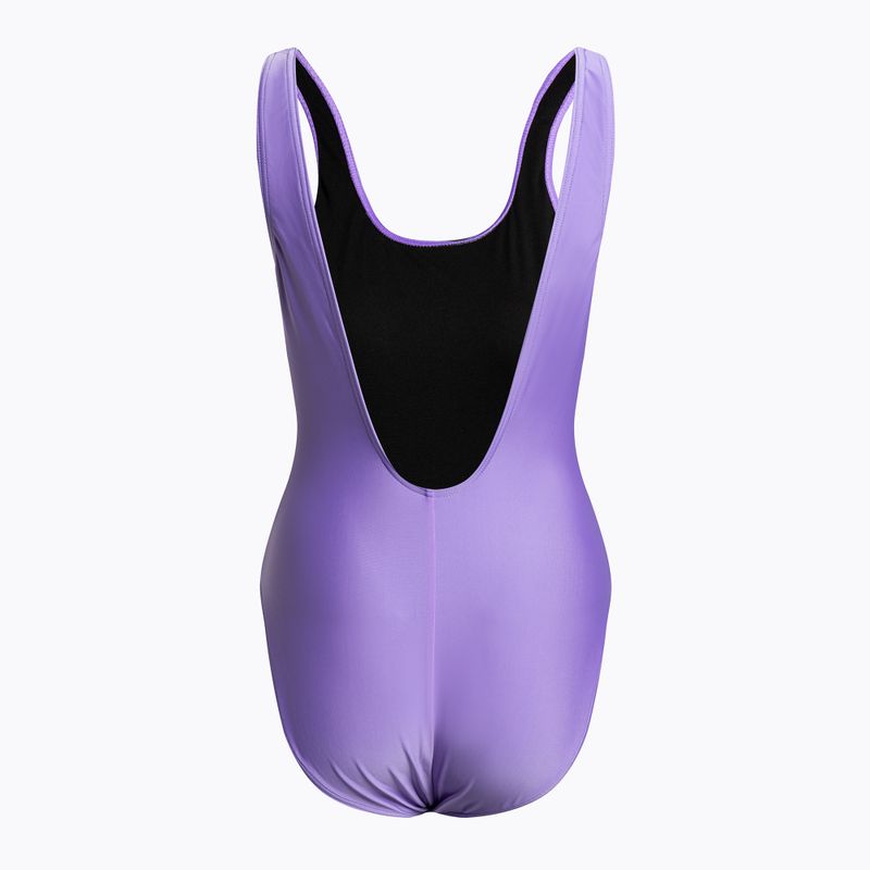 Strój pływacki jednoczęściowy damski Speedo Logo Deep U-Back miami lilac/white 2