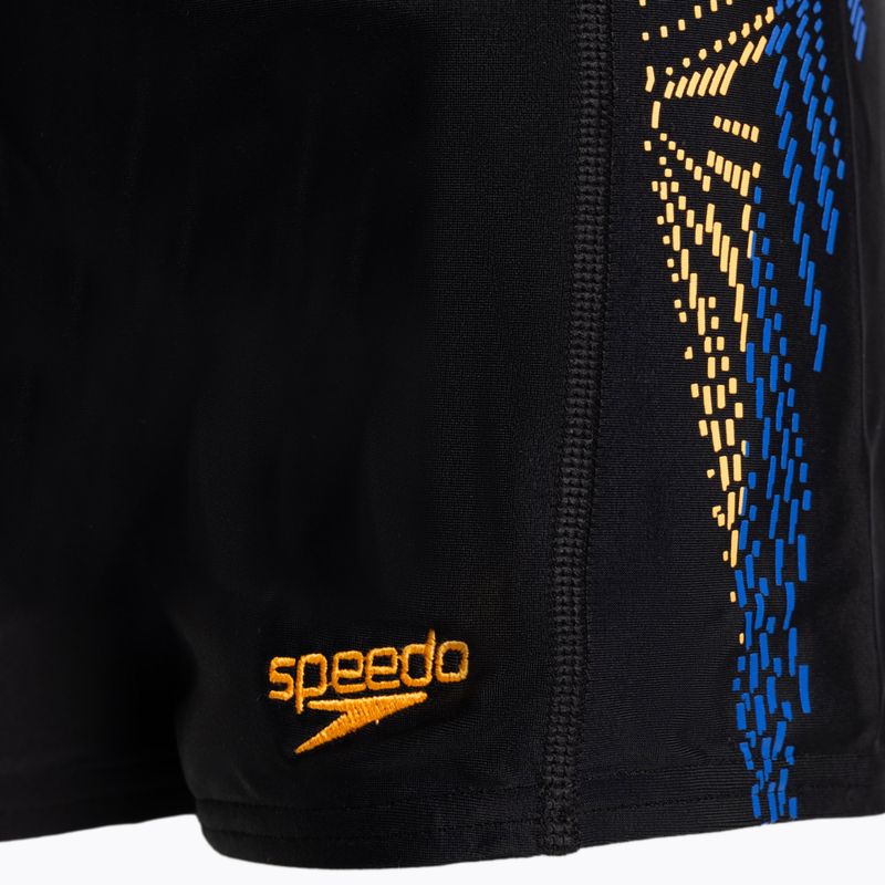 Bokserki pływackie dziecięce Speedo Plastisol Placement Aquashort black/papaya punch/blue flame 3
